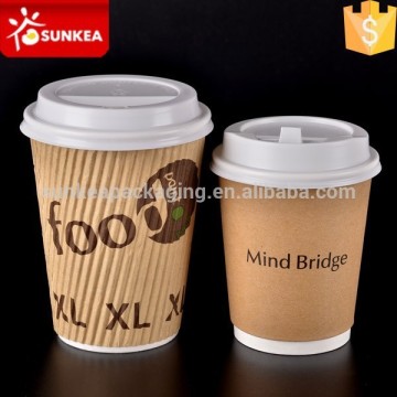 Disposable custom printed ripple wall hot coffee kraft paper cup                        
                                                Quality Choice