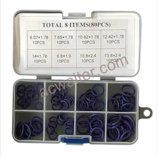 Ac Purple Nbr Hnbr O-Rings Gasket Seal Kit - 8 Sizes Car Air Conditioning O-ring Assortment for Valve Core Removal