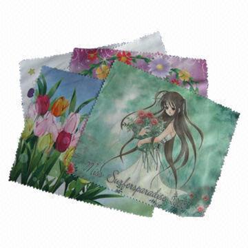 Microfiber Lens Cleaning Cloth with Heat Transfer Printing Logo, Customized Sizes Welcomed