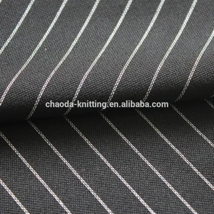 Black Strech Stripe Nylon Lycra Tricot