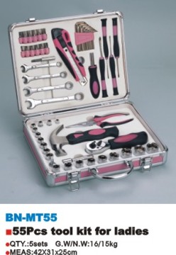 CROWN 55pcs women diy tool kit in sliver case