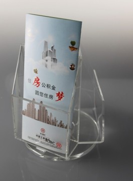 Custom Made Three-Pocket Acrylic Rotating Brochure Holder For Bank ,Acrylic bank holder 2015 new .Custom made acrylic bank stand