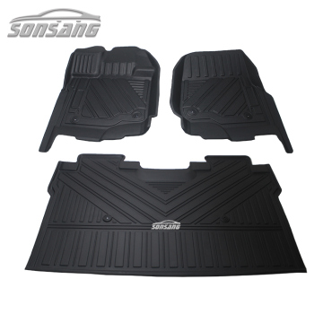 Black TPE All-Weather Floor Mats Compatible with 2015-2020 Ford F-150