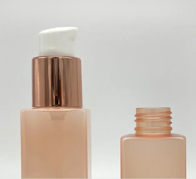 Skincare Foundation Container Square Plastic Pump Bottle