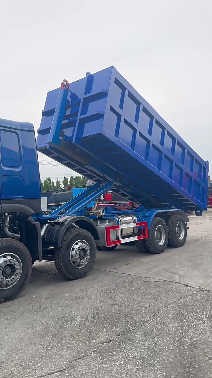 Heavy Duty Hookloader Truck, Hydraulic Hook Lift System Truck For Waste Recycling & Construction Debris
