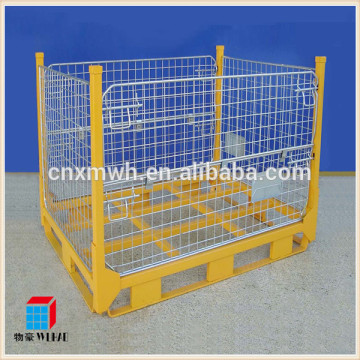Mesh pallet box collapsible containers metal storage basket