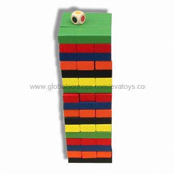 2013 Wooden Children's Game Bricks, Measures 7.5 x 7.5 x 26cm, Confirms to EN 71 Test