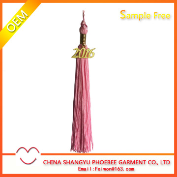 Hot Sell Graduation Cap Pink Tassel With Gold 2016 Charms