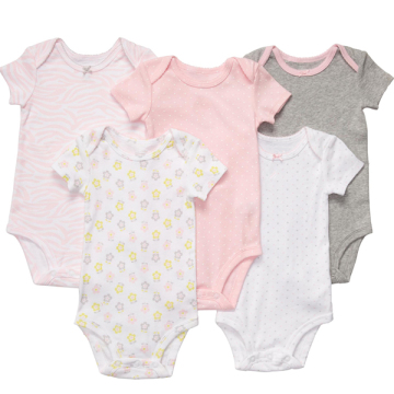 Customized 100% Cotton Short Sleeve Plain Baby Romper