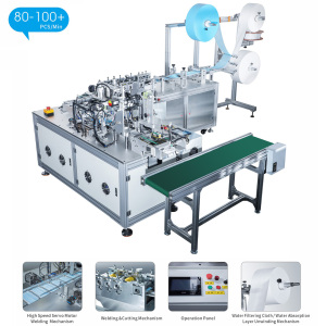 Automatic High speed 1+1 flat face mask machine