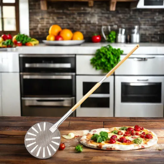 Perforated Pizza Turning Peel Pizza Peel  Shovel Pizza Paddle With Handle