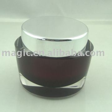 Oval shape Acrylic jars cosmetic packaging jars cosmetic container