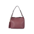 Borsa slouchy ricamata hobo grande in pelle neutra