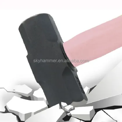 Professional 8lb Sledge Hammer with Long Fiberglass Handle: Octagonal Head, Practical and Safe Stone Hammer