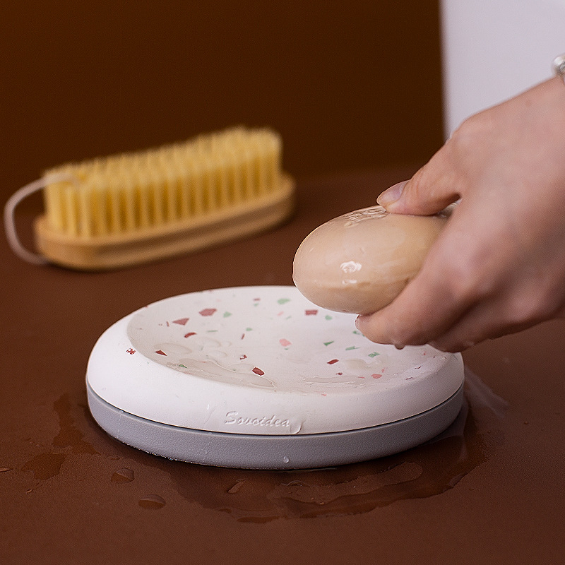 Bandeja porta-barra de louças sanitárias para balcão de banheiro ducha Esponjas de cozinha Esfregões saboneteira de silicone