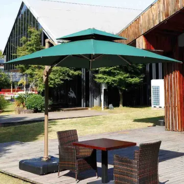8ft Garden Wood Patio Umbrella: Outdoor Round Market Umbrella