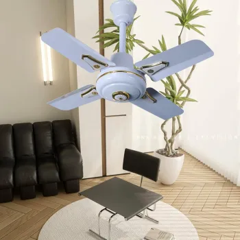Best AC/DC Solar-Powered Ceiling Fan with Short Blades - 24 Inch 12V/220V for Home