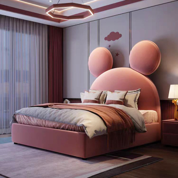 Meubles de chambre à coucher de luxe simple moderne pour les enfants - lit de lapin animal