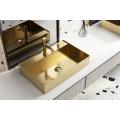 280 mm de pia de banheiro de ouro em aço inoxidável