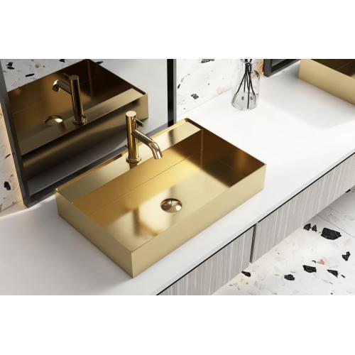Handmade Stainless Steel Gold Bathroom Sinks