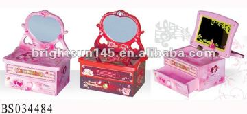square double-deck musical box with ballerina