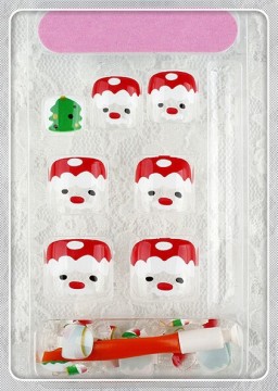hot sale eco friendly Christmas printing toe art fake Nails set