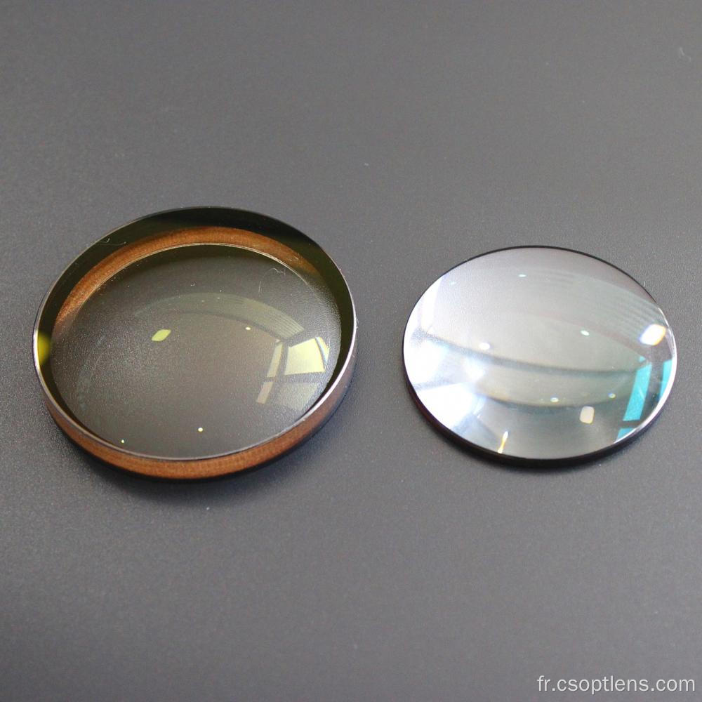 62 mm de diamètre. Lentille ménisque sphérique à revêtement AR