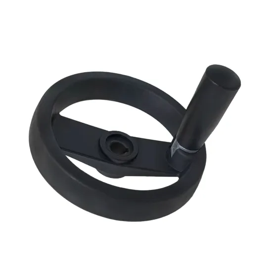 Plastic Black Double Spoke Handwheel Machine Tool 100mm 125mm Lathe Handwheel with Folding Handle