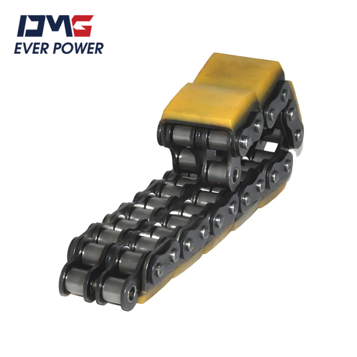 Rollkette mit vulkanisierten Elastomerprofilen