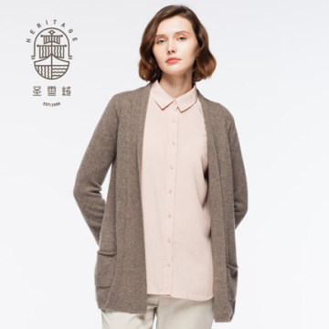 Women's shawl neck pure cashmere cardigan