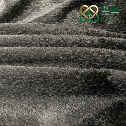 Gray & Black Faux Fur Cushion