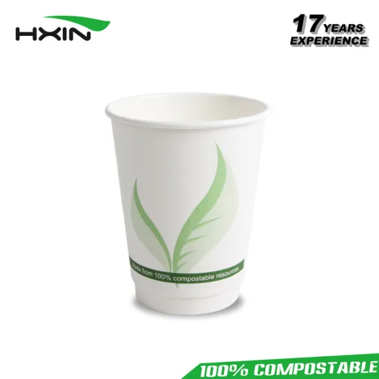 12oz double wall custom design white paper coffee cup