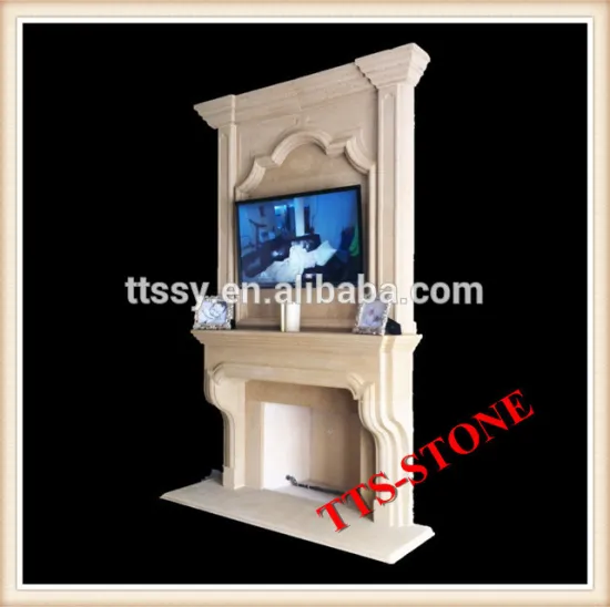 Elegant stone fireplace