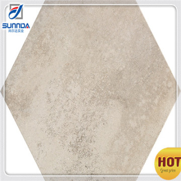 China 520x600mm new arrival rustic porcelain hexagonal anti-slip restaurant flooring decorative tiles with light yellow color