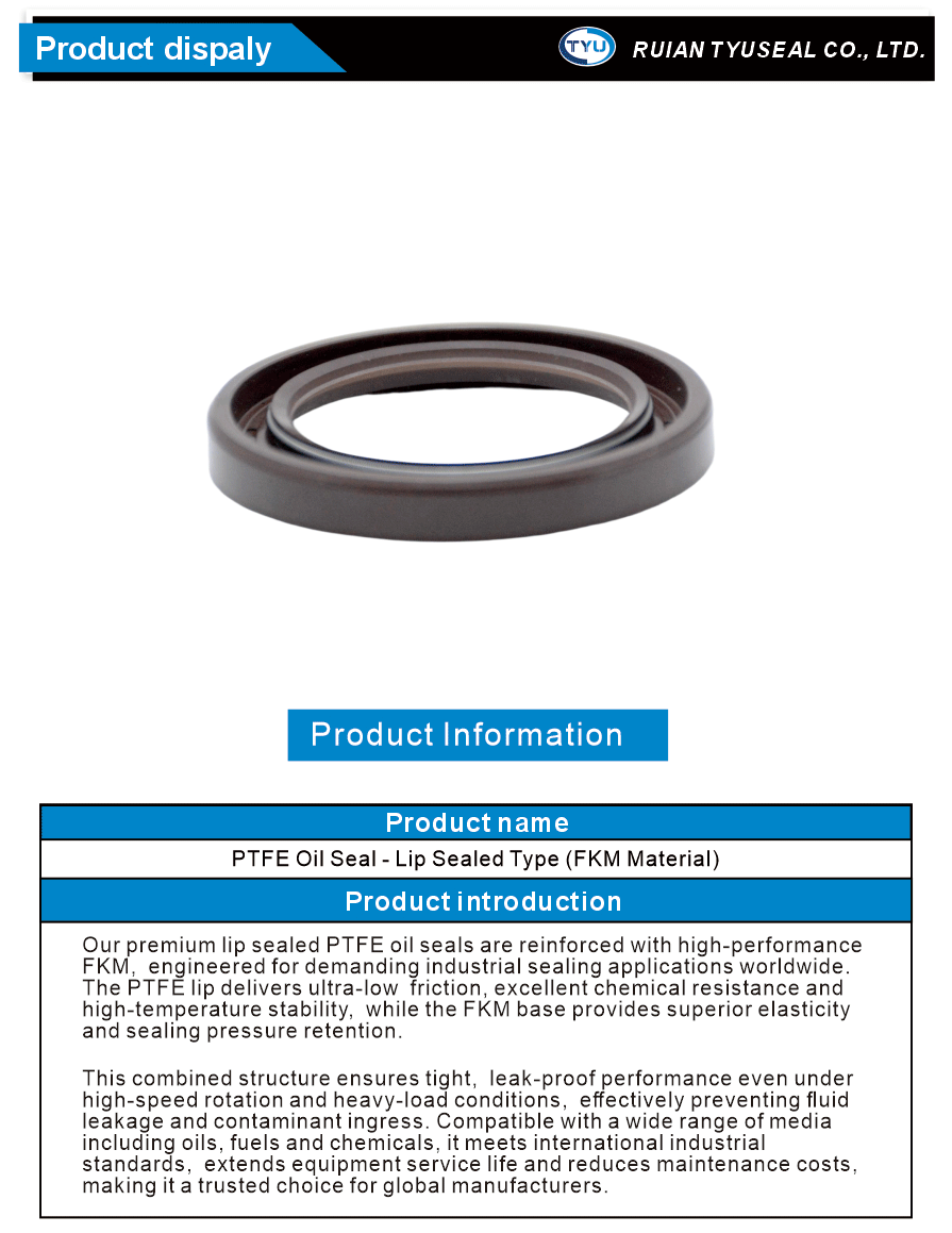 Lip Sealed PTFE Industrial Seal