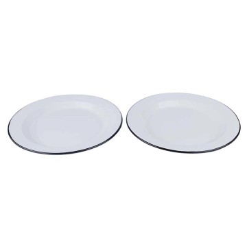 Enamel Round Food Tray Tableware Slate