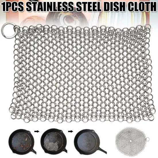 'The Best Stainless Steel Cast Iron Cleaner Scrubber for All Types of Skillet Griddles Cast Iron Pans Grills Dutch Ovens 889