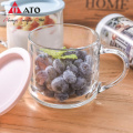 القدح الزجاج العصير Ato مع أغطية Home Drinkware