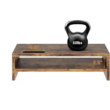 Wooden Monitor Stand Riser Desk Shelf Storage Organizer