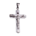 Colliers pendentif croix en acier inoxydable pour hommes femmes ensemble de bijoux simples cadeaux or argent ton noir