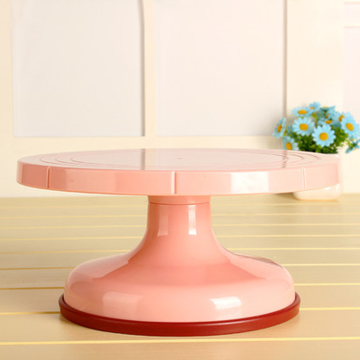 Elegant Pink Revolving Cake Turntable with Non-Slip Base