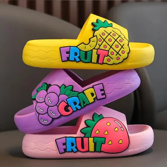 Comfortable Fruit-Themed Sandals: Fashion Pineapple, Strawberry & Grape Slippers for Kids and Girls