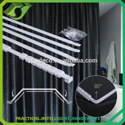 Z208 decorative curtain poles end caps / telescopic shower curtain poles / black shower curtain rod price for russia market
