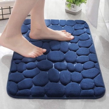 Wholesale Anti-Slip Machine-Washable 3D Pebble Stone Bath Mat