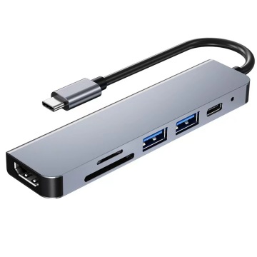 Stazione di docking di tipo C 6 in 1 di fabbrica con hub USB 3.0-Design in lega di alluminio per laptop