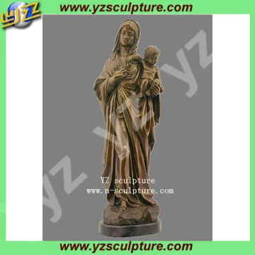 Virgin Mary brass statue