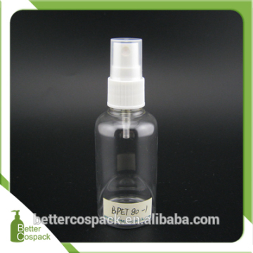 80ml transparent pet bottle toner bottle with spray