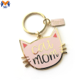 Metalen aangepaste Cat Paw Mom glazuur sleutelhanger