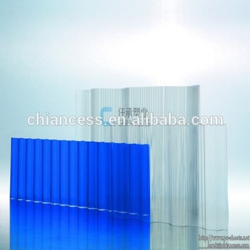 With UV layer Round shape PC Wave Sheets Polycarbonate roofing corrugated tile