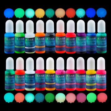Intodiy 20 Farblecks Luminous Pigmenttinte für UV -Epoxidharzschmuck